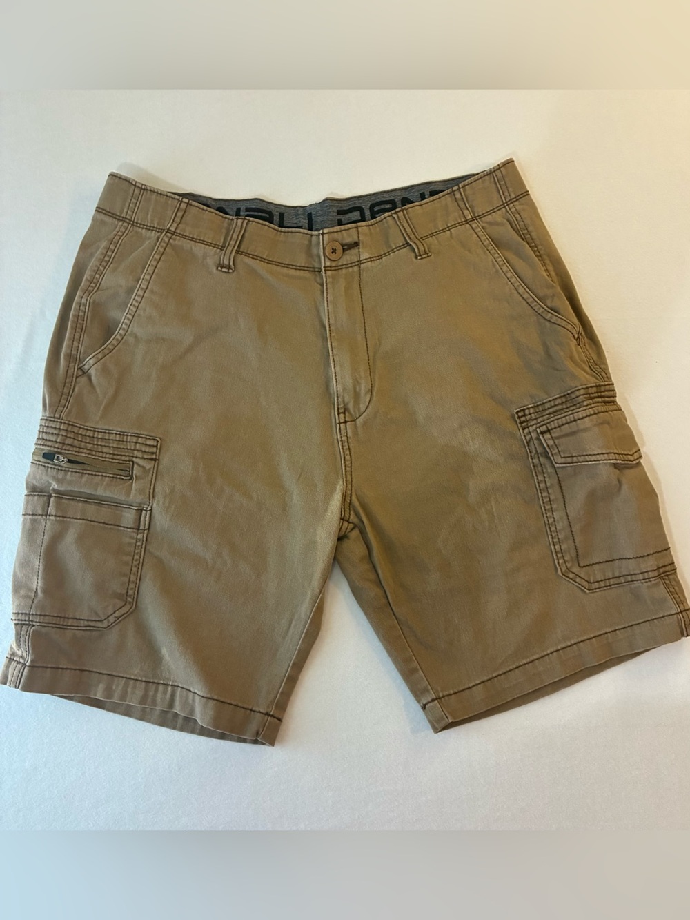 Men's Khaki Cargo Shorts with Utility Pockets